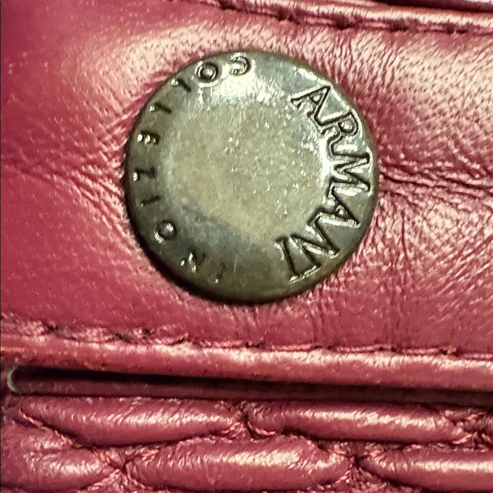 Vintage Armani Collezioni Maroon Leather Jacket - Picture 3 of 12